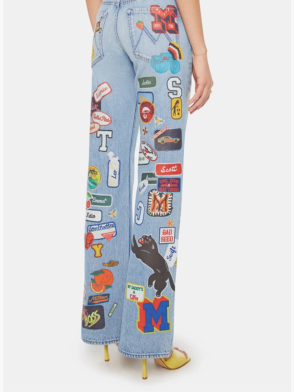 MOTHER Bookie Scout Patchwork Sticker Jeans - Picture 2 of 6